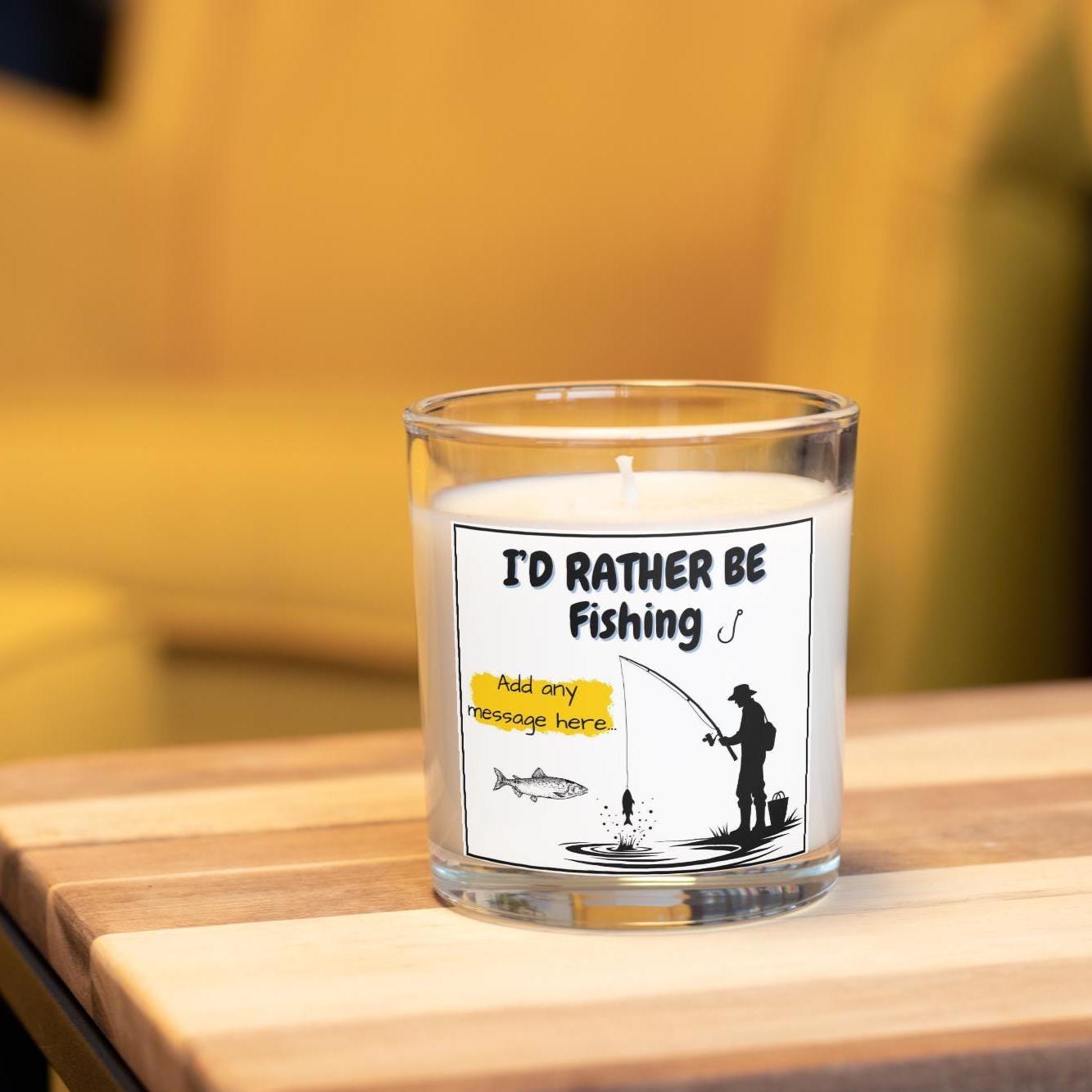 Rather Be Fishing Personalised Candle | Gift for Fisherman | Fishing Gift | Custom Message Fisherman Gift | Secret Santa | Fishing Birthday Etsy