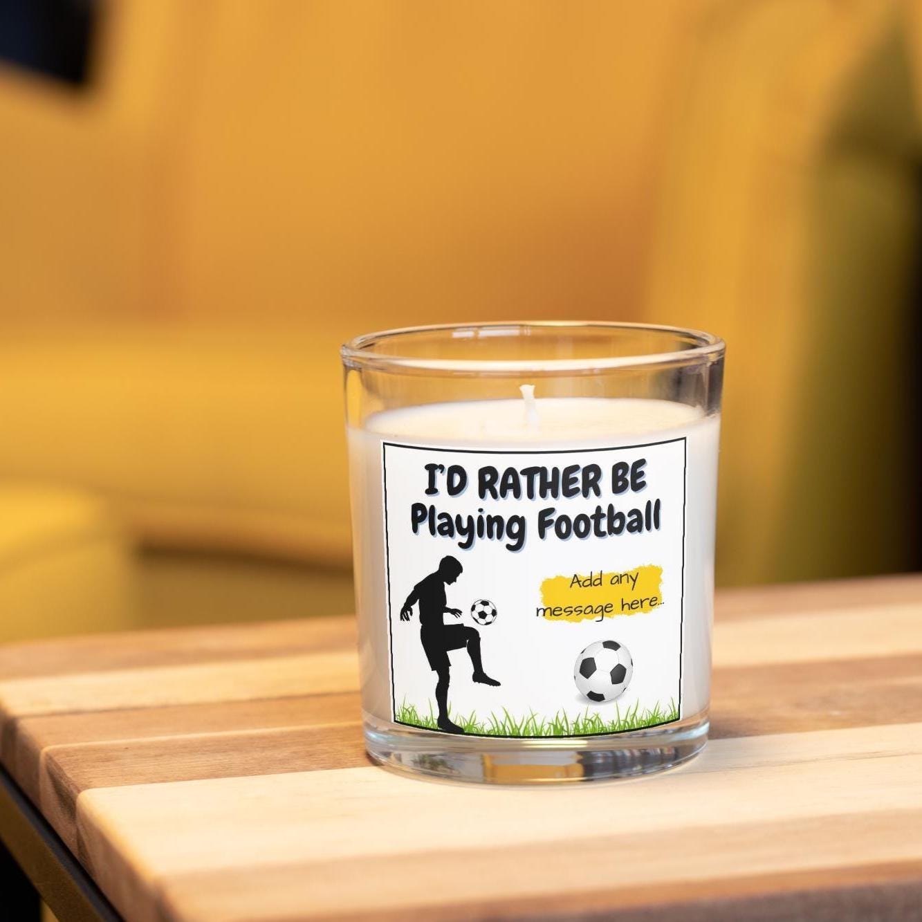 Rather Be Playing Football Personalised Candle | Football Player Gift | Custom Football Player Gift | Football Birthday Gift | Secret Santa Etsy
