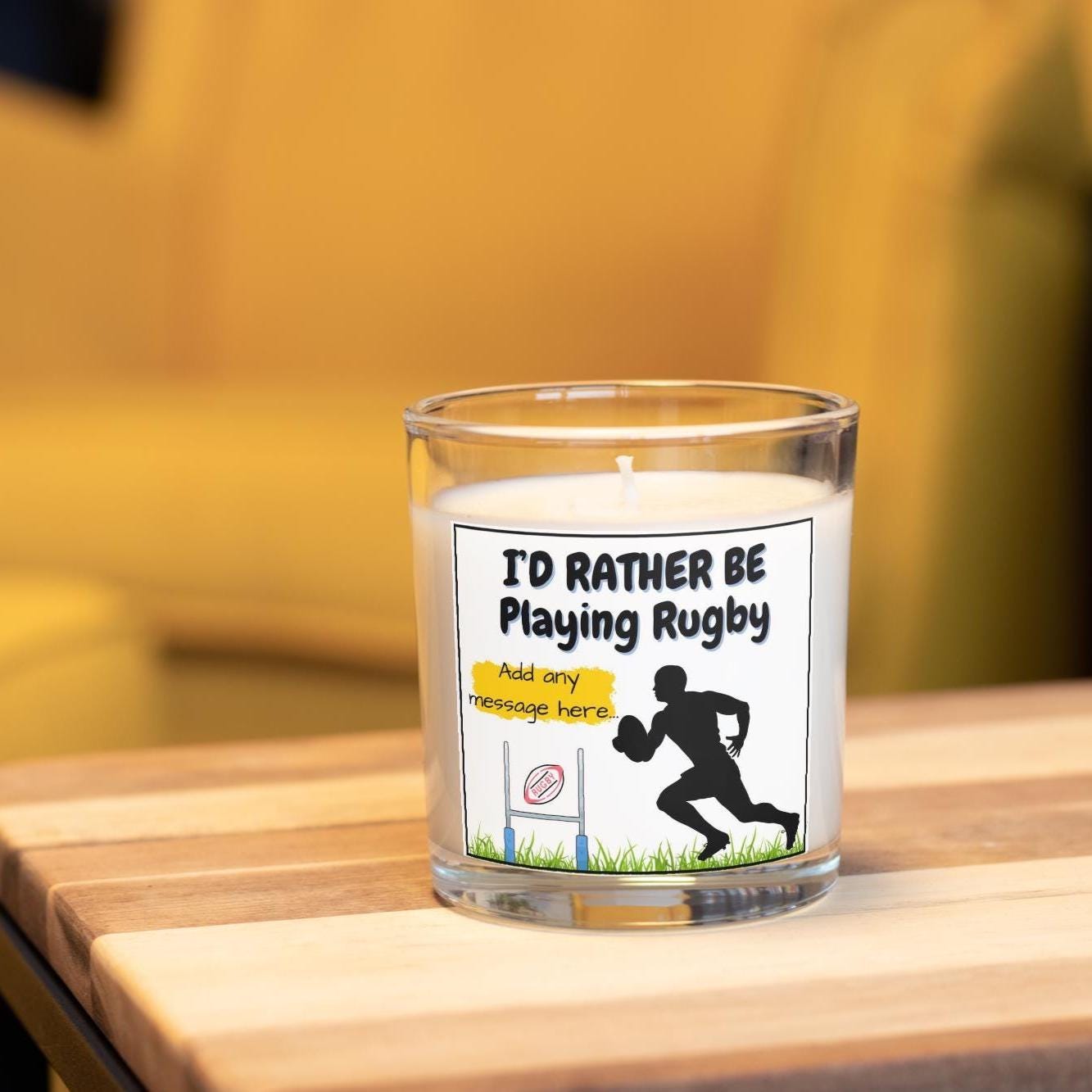Rather Be Playing Rugby Personalised Candle | Rugby Player Gift | Custom Rugby Gift | Secret Santa Rugby | Rugby Team Gift | Rugby Birthday Etsy