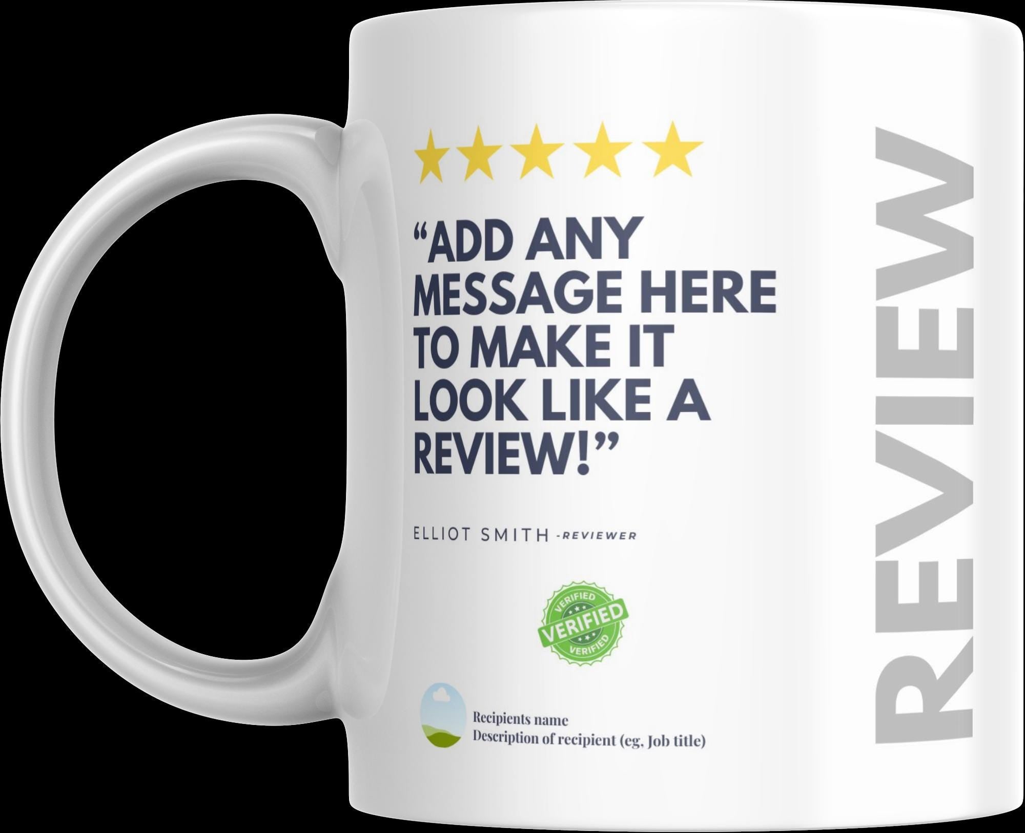 Personalised Review Mug | Custom Star Rating Gift | Funny Coffee Cup | Add Your Own Message | Novelty Mug | Friend Gift | The Best | Present Etsy