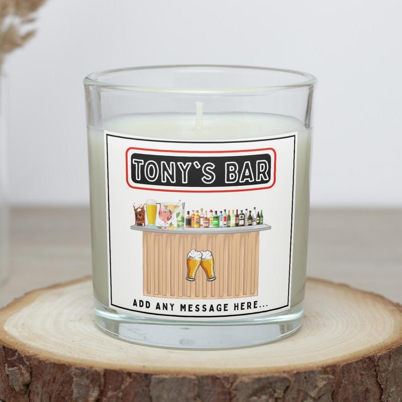 Garden Bar Personalised Candle | Garden Bar Decor Gift | Custom Garden Pub Decor | House Party Decor | Custom Bar Message | Personalised Bar Etsy