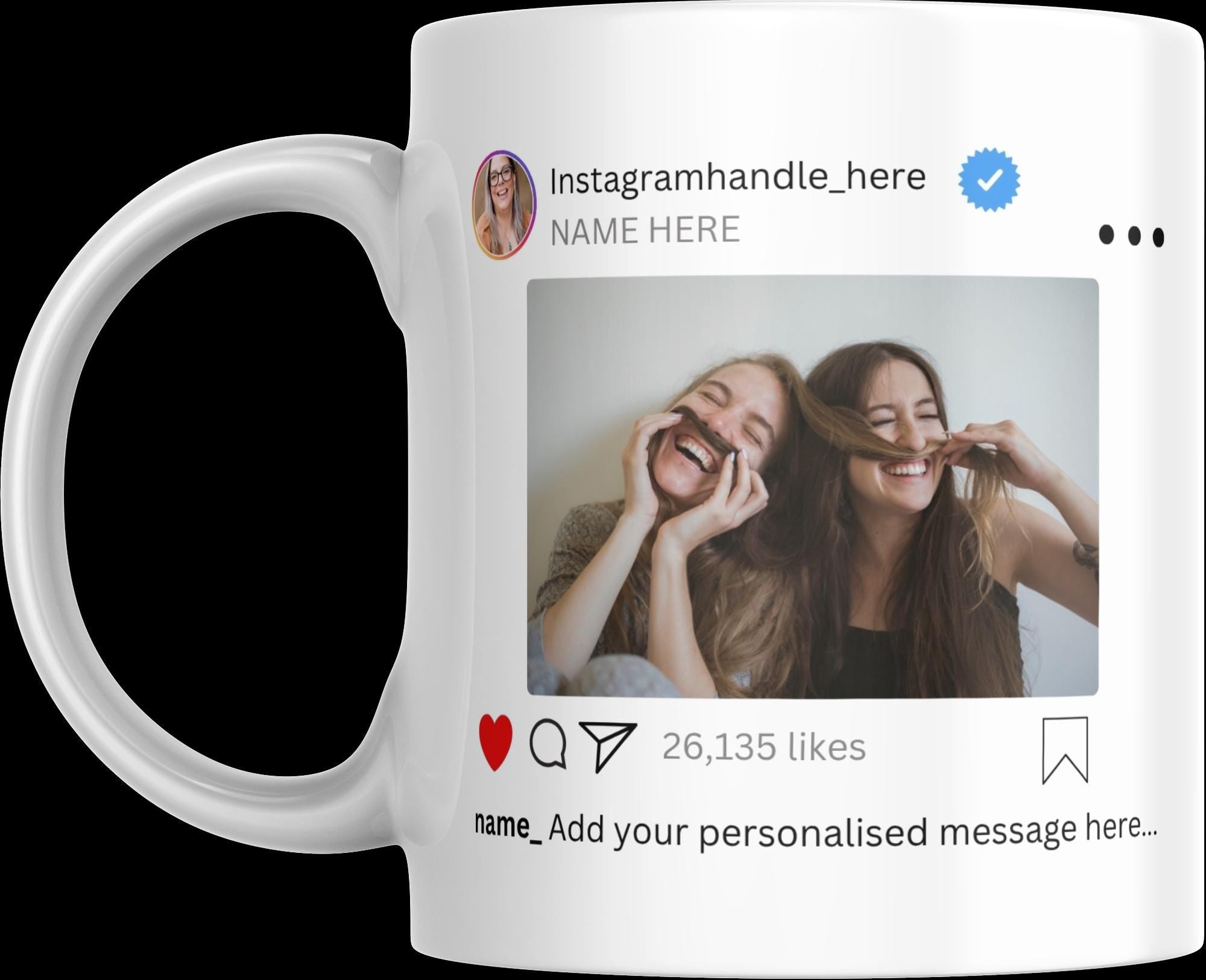 Personalised Instagram Mug | Custom Insta Post Design | Funny Social Media Gift | Instagram Gift | Novelty Mug | Gift | Personalised Mug Etsy