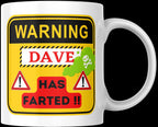 Personalised Novelty Mug | Funny Custom Name Mug | Rude Gift | Fart Joke | Personalised Gift | Gift for | Warning Gift | Joke Gift | Novelty Etsy