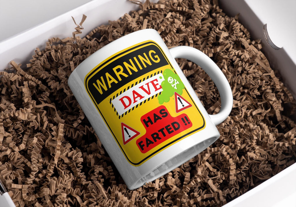 Personalised Novelty Mug | Funny Custom Name Mug | Rude Gift | Fart Joke | Personalised Gift | Gift for | Warning Gift | Joke Gift | Novelty Etsy