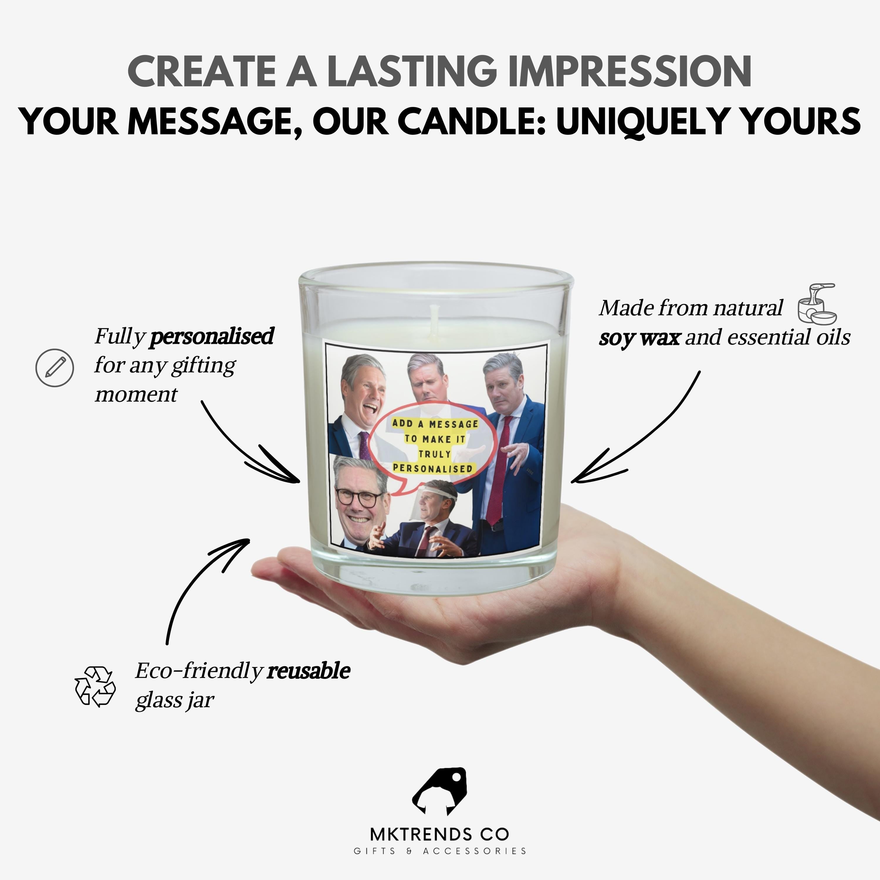 Funny Keir Starmer Personalised Candle | Keir Starmer Gift | Custom Message Candle Gift Novelty British Politics | Funny British Politics Etsy
