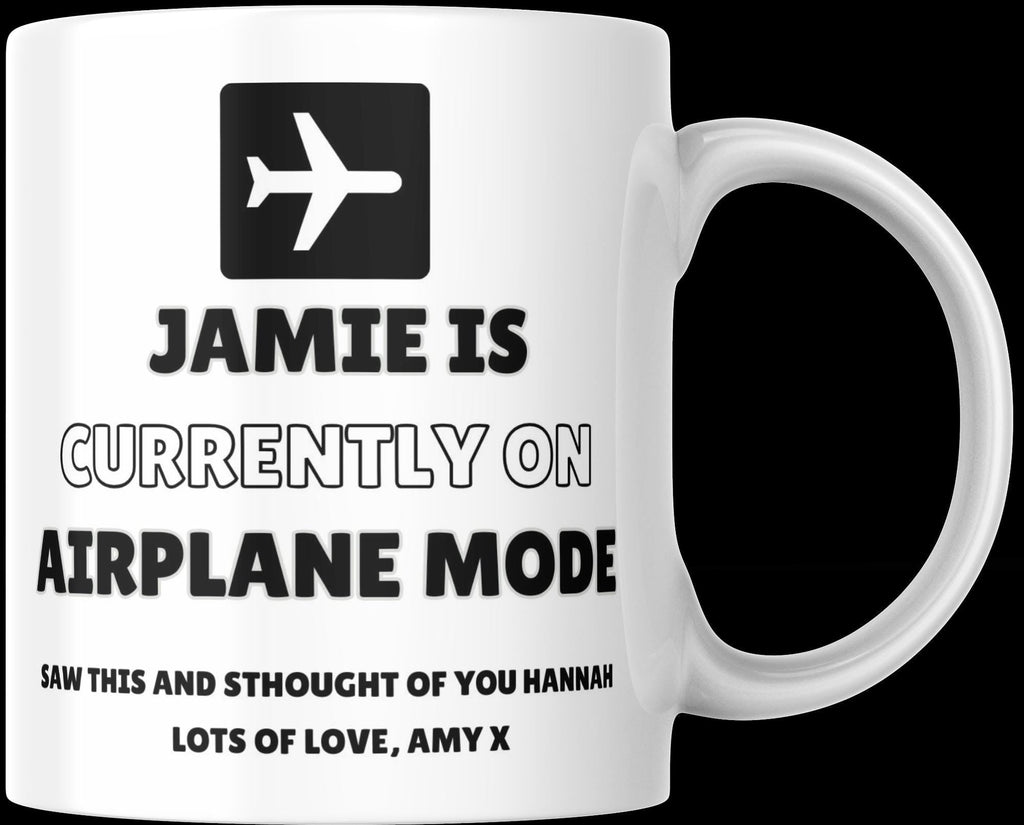 Personalised Airplane Mode Mug | Funny Custom Gift | Novelty Coffee Cup | Personalised Mug | Novelty Mug | Funny Gift | Coffee Tea | Gift Etsy
