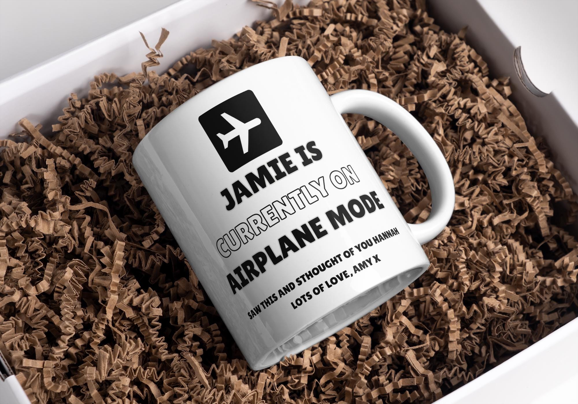 Personalised Airplane Mode Mug | Funny Custom Gift | Novelty Coffee Cup | Personalised Mug | Novelty Mug | Funny Gift | Coffee Tea | Gift Etsy