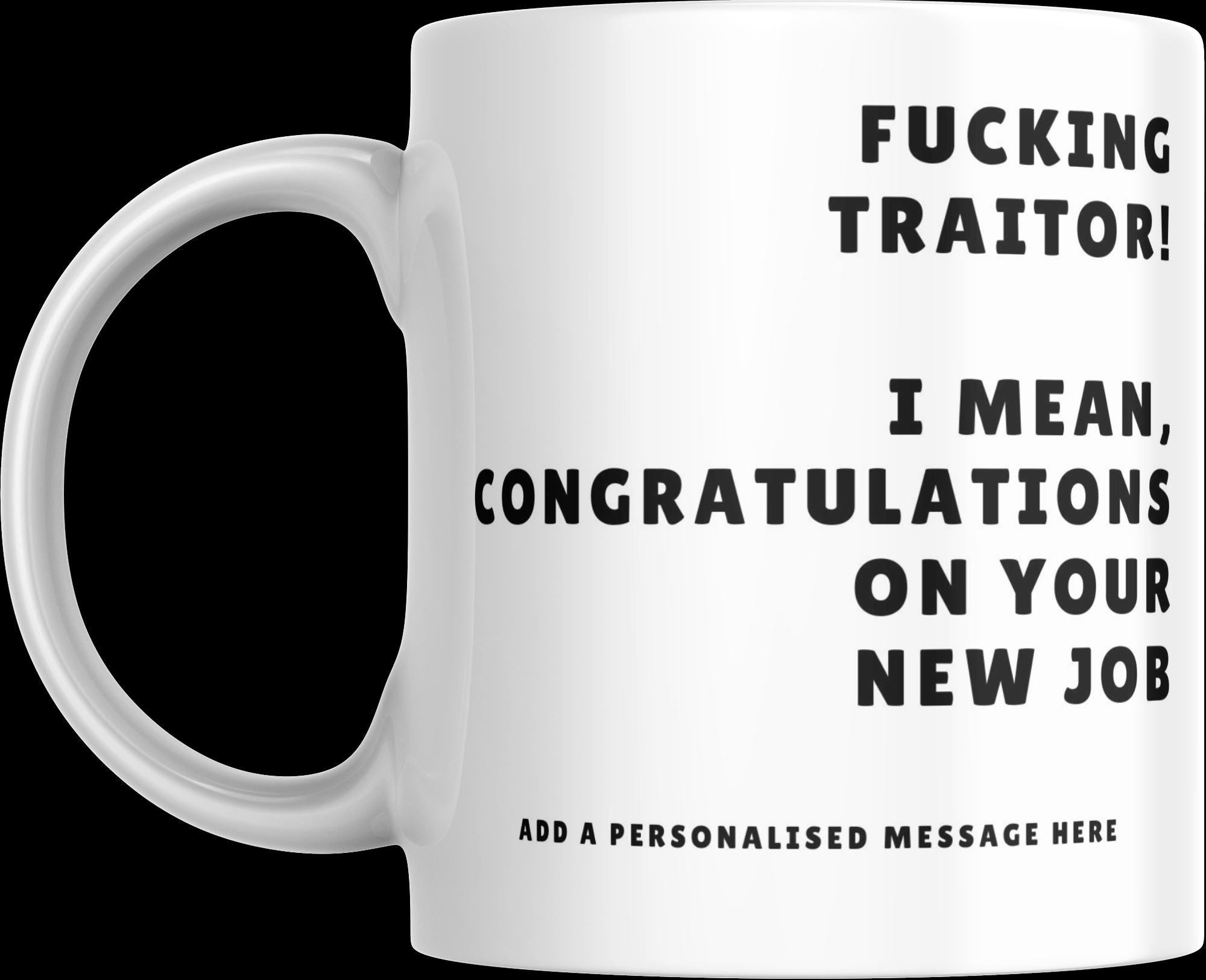 Personalised New Job Mug | Funny Farewell Gift | New Job Gift | Novelty Mug | Sarcastic Gift | Office Banter | Congratulations | Well Done Etsy