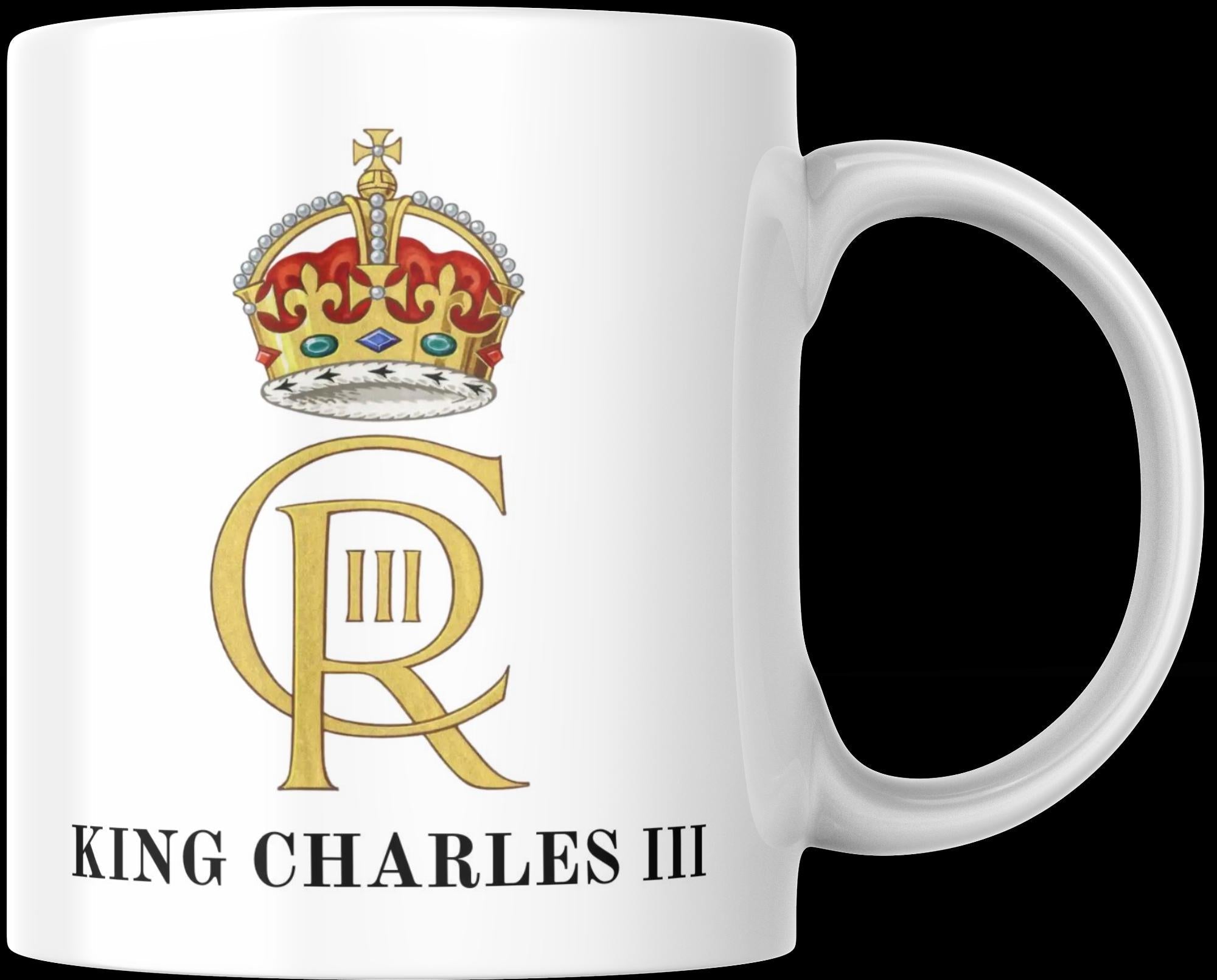 King Charles III Coronation Mug | CR III Monogram | Royal Emblem Design | Commemorative Souvenir | Patriotic Gift | King Charles | Royal Etsy