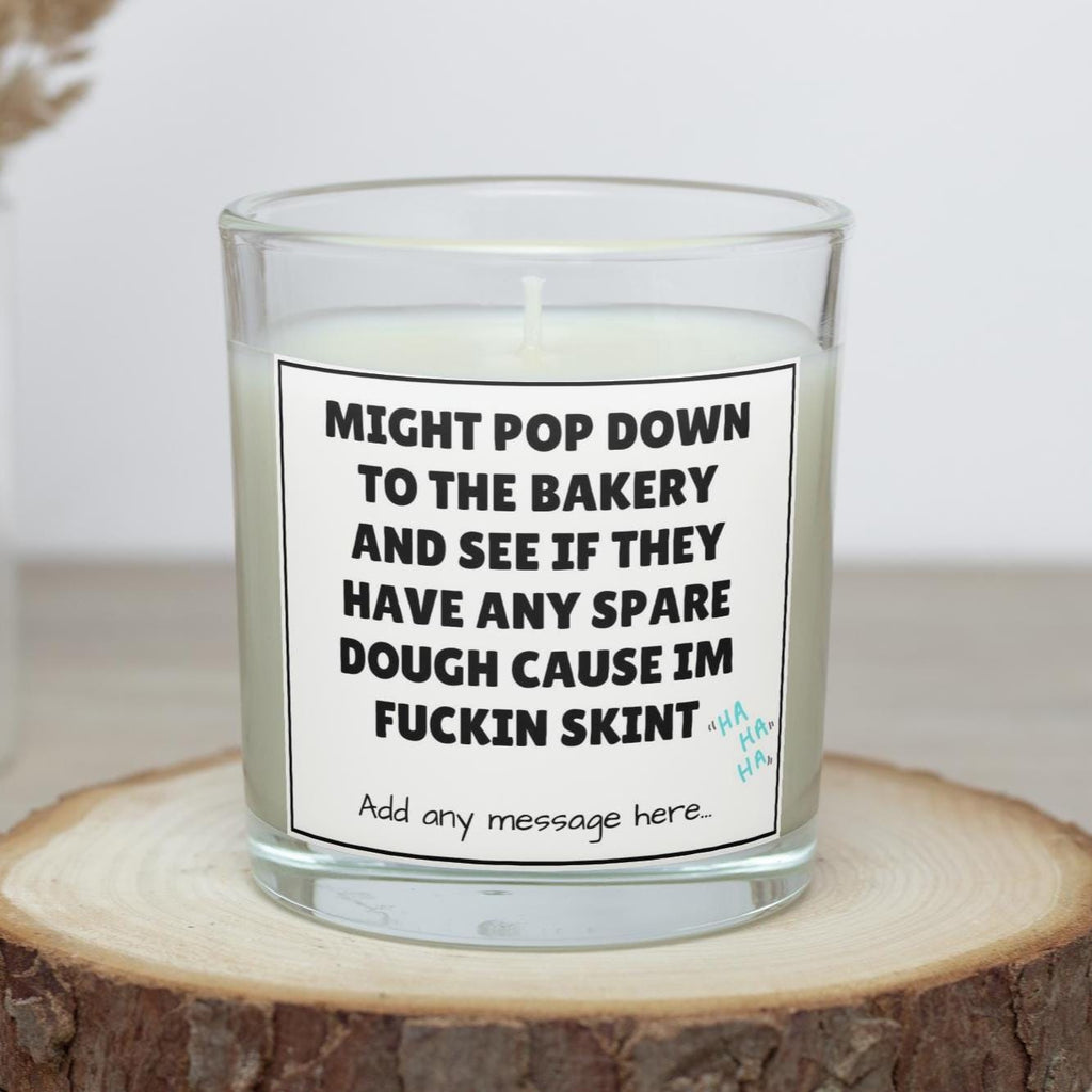Funny Adult Joke Personalised Candle | Funny Skint Joke | Broke As Fuck Meme Gift | Funny Secret Santa | Funny Friend Gift | No Money Candle Etsy
