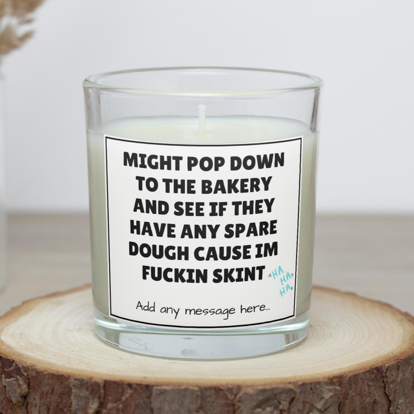 Funny Adult Joke Personalised Candle | Funny Skint Joke | Broke As Fuck Meme Gift | Funny Secret Santa | Funny Friend Gift | No Money Candle Etsy