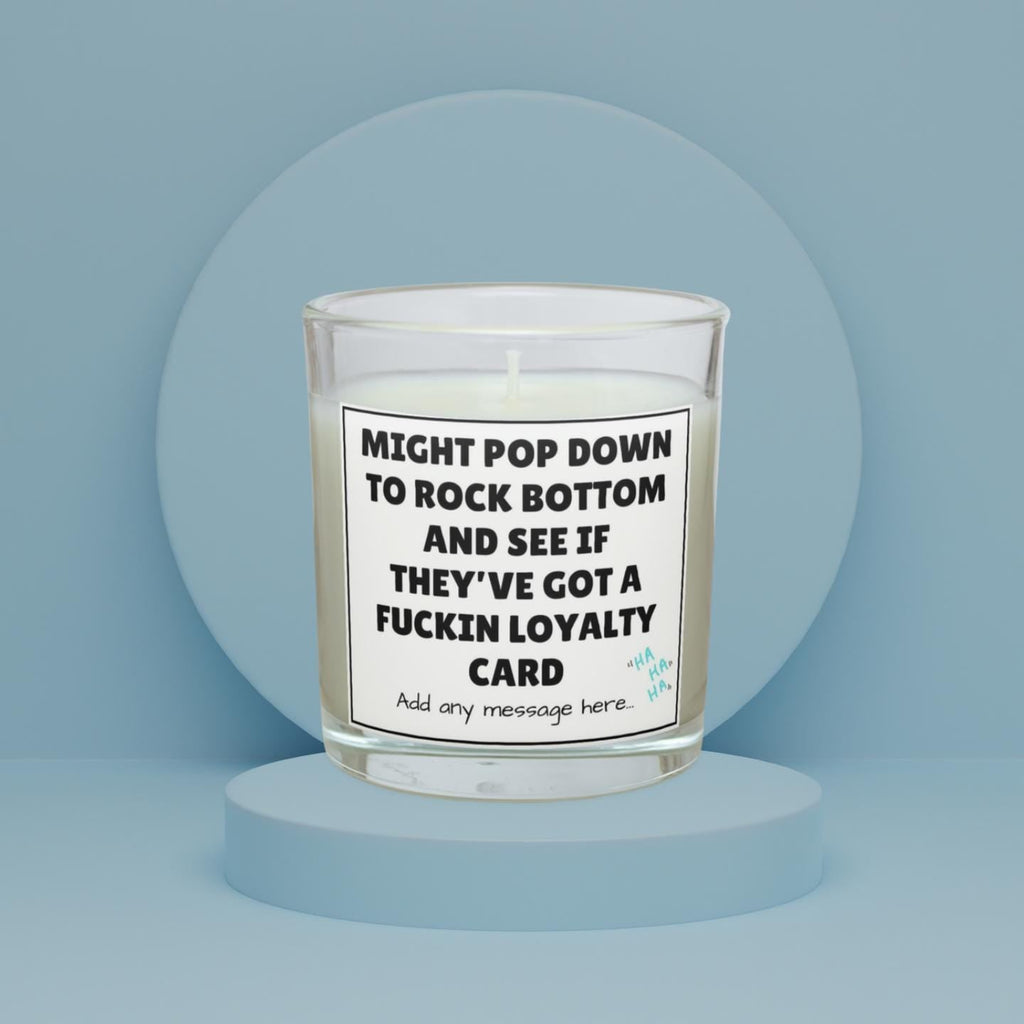 Funny Rock Bottom Personalised Candle | Funny Gift to Cheer Up Friend | Work Friend Gift | Funny Adult Quote Gift | Funny Sarcastic Meme Etsy