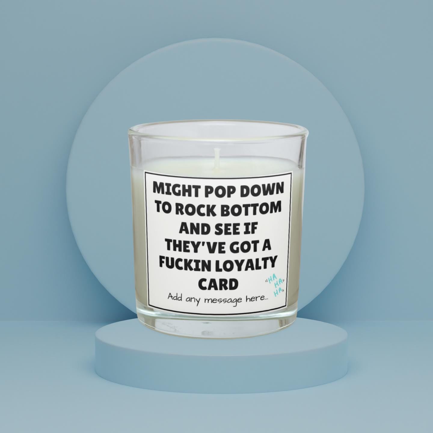 Funny Rock Bottom Personalised Candle | Funny Gift to Cheer Up Friend | Work Friend Gift | Funny Adult Quote Gift | Funny Sarcastic Meme Etsy