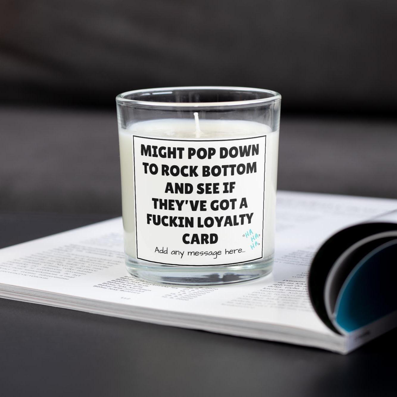 Funny Rock Bottom Personalised Candle | Funny Gift to Cheer Up Friend | Work Friend Gift | Funny Adult Quote Gift | Funny Sarcastic Meme Etsy