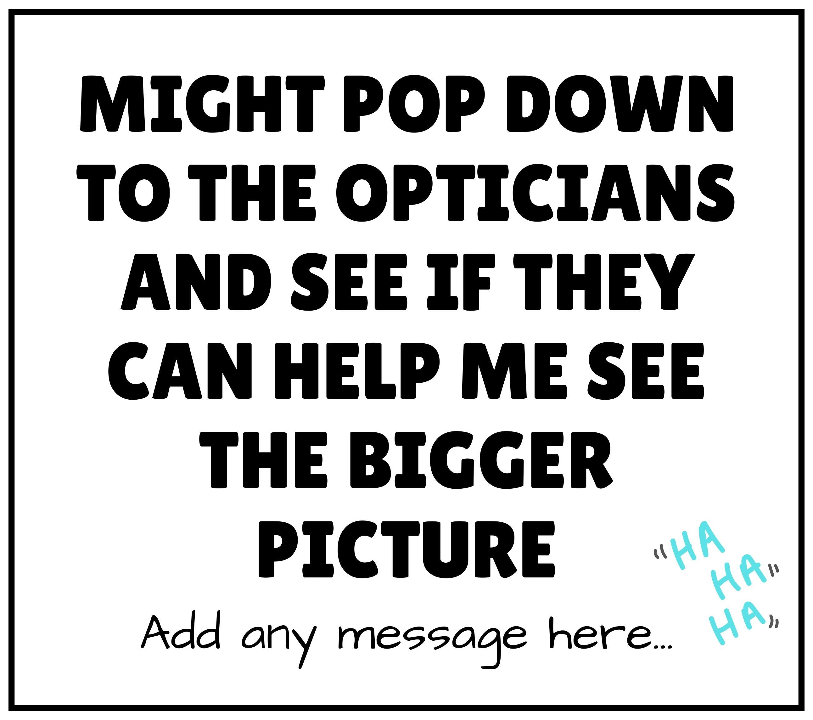 Sarcastic Opticians Bigger Picture Personalised Candle | Funny Candle Joke | Perspective Humour | Novelty Adult Joke Gift | Secret Santa Etsy