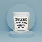 Sarcastic Opticians Bigger Picture Personalised Candle | Funny Candle Joke | Perspective Humour | Novelty Adult Joke Gift | Secret Santa Etsy