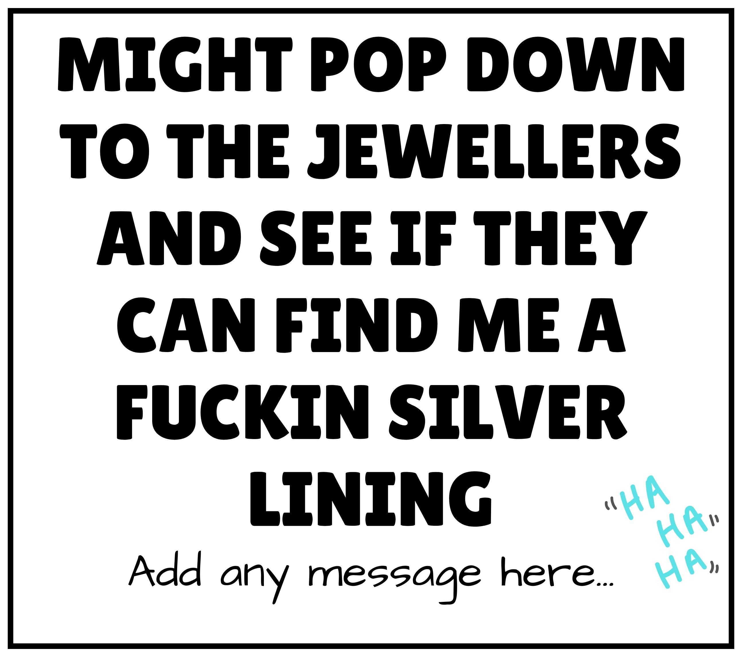 Funny Silver Lining Personalised Candle | Funny Meme Quote Gift | Silver Lining Gift | Sarcastic Gift | Jeweller Gift | Work Friend Joke Etsy