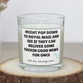 Fun Good News Personalised Candle | Sarcastic Waiting on Good News Gift | Funny Rough Patch Gifts | Funny Postal Service Joke | Secret Santa Etsy
