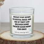 Fun Good News Personalised Candle | Sarcastic Waiting on Good News Gift | Funny Rough Patch Gifts | Funny Postal Service Joke | Secret Santa Etsy
