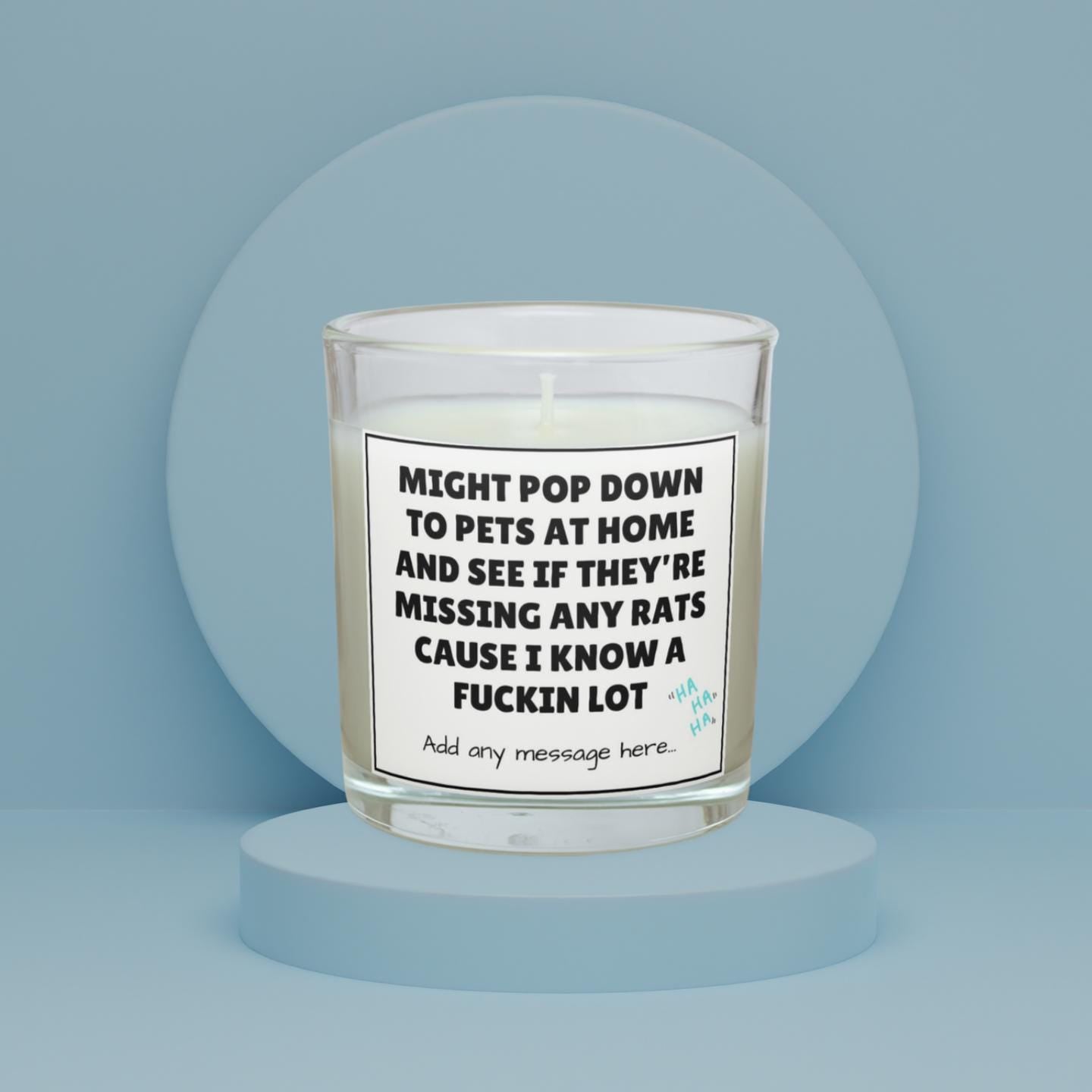 Funny Rats Joke Personalised Candle | Sarcastic Fake Friends Joke Gift | Office Banter | Secret Santa | Funny Meme Quote Candle | Sassy Gift Etsy