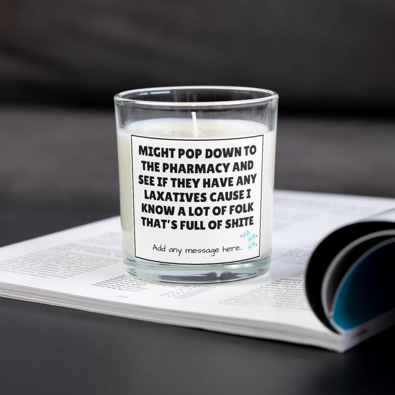 Full of Shit Funny Joke Candle | Funny Sarcastic Gift for Friends | Laxatives Joke Gift | Secret Santa Rude Gift | Shite Joke Candle Gifts Etsy