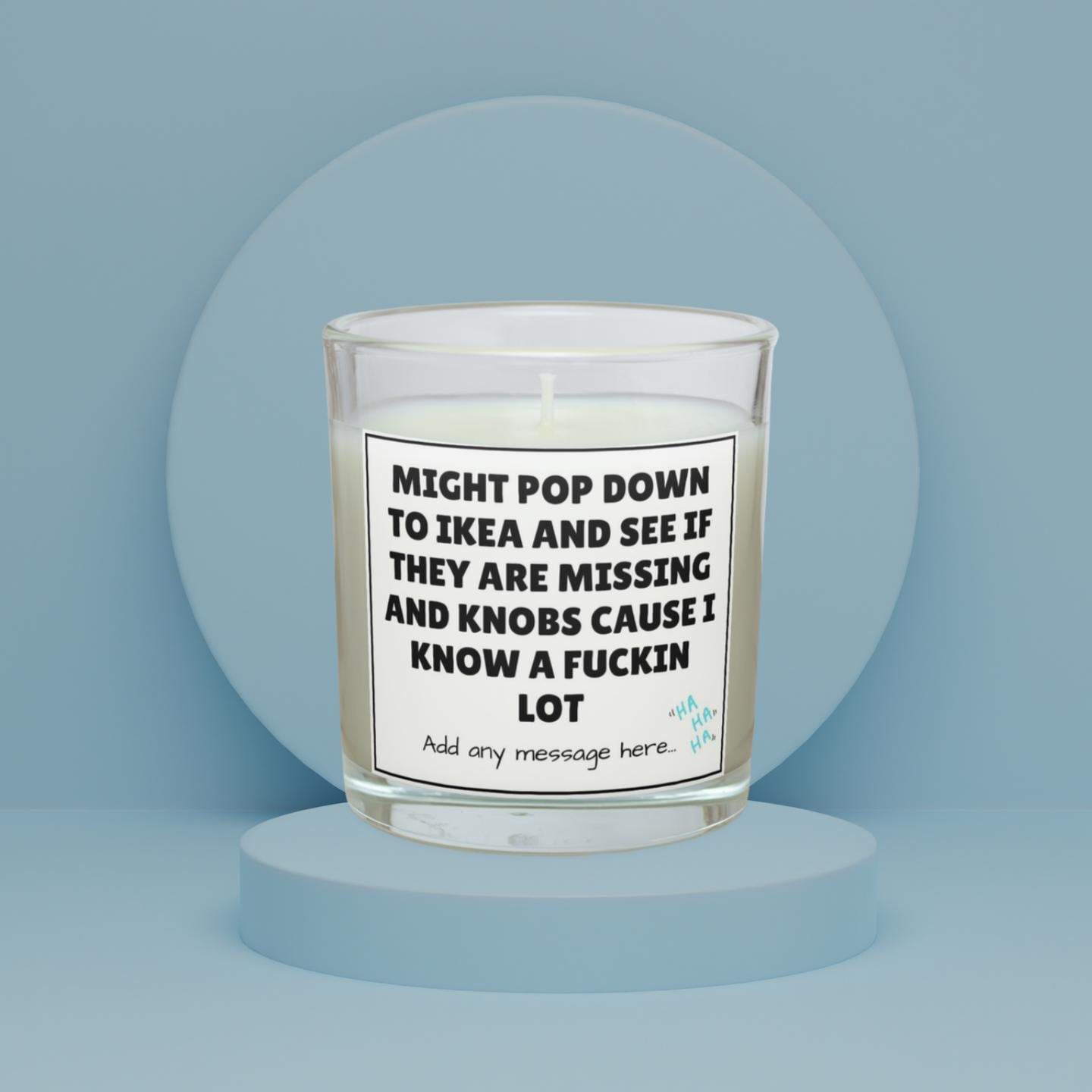 Funny Knobs Pun Meme Personalised Candle | Funny Sarcastic Gift for Friends | Office Banter Joke | Passive Aggressive Funny Quote Candle Etsy