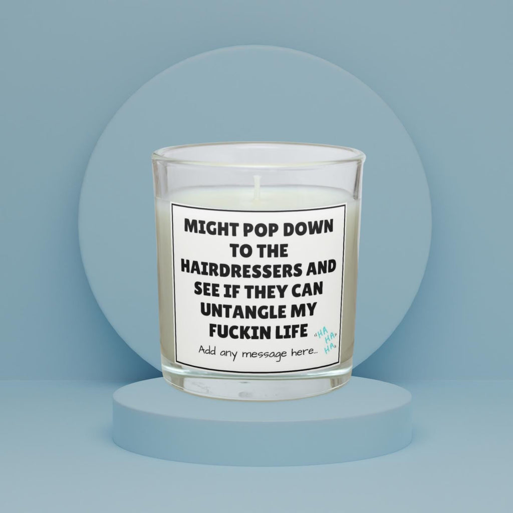 Funny Hairdressing Joke Personalised Candle | Untangle My Life Joke | Sarcastic Hairdresser Gift | Funny Work Friend | Novelty Secret Santa Etsy