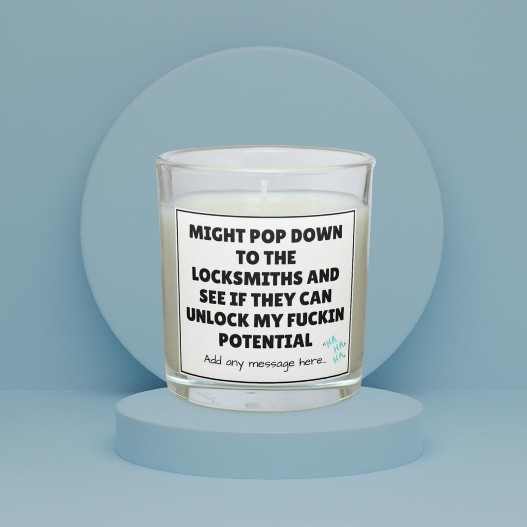 Funny Unlock My Potential Candle | Funny Gift for Friends | Funny Gift for Family | Secret Santa | Sarcastic Birthday | Funny Quote Candle Etsy