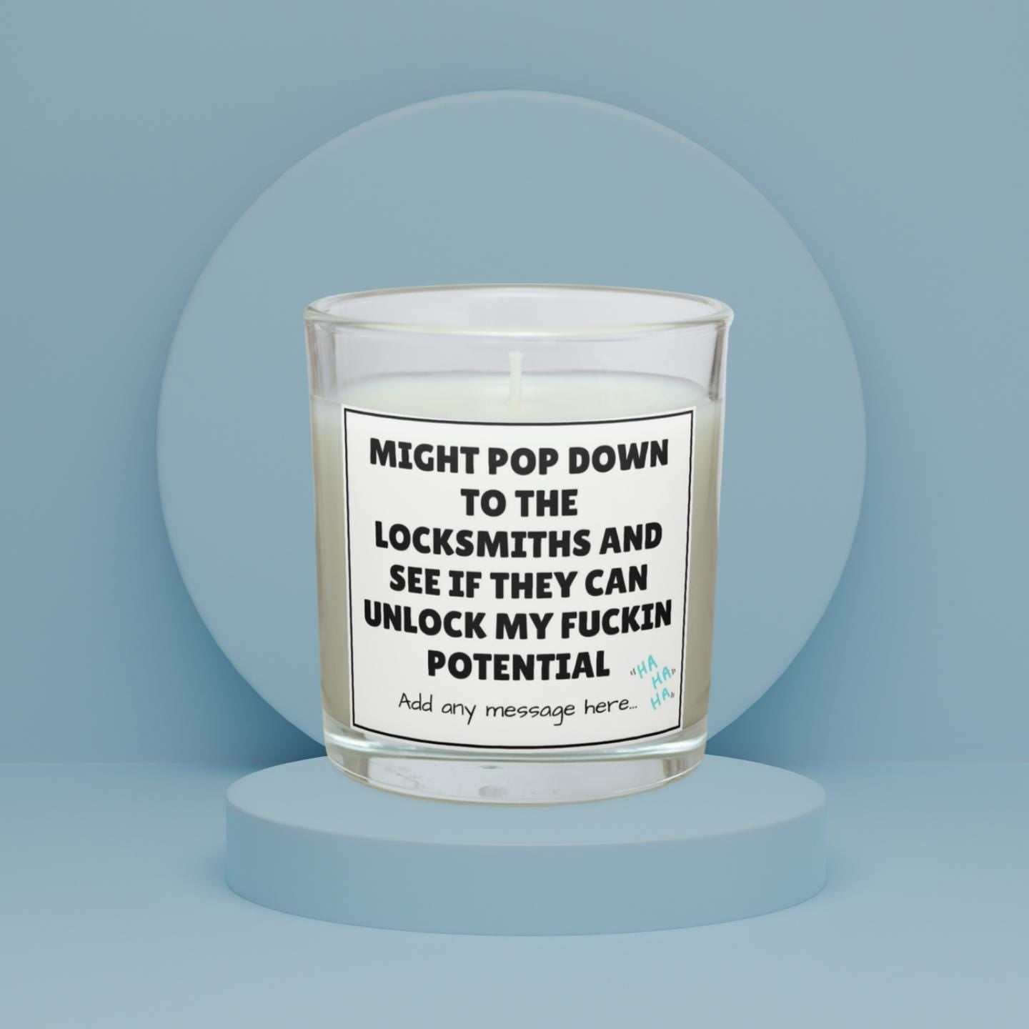 Funny Unlock My Potential Candle | Funny Gift for Friends | Funny Gift for Family | Secret Santa | Sarcastic Birthday | Funny Quote Candle Etsy