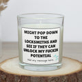 Funny Unlock My Potential Candle | Funny Gift for Friends | Funny Gift for Family | Secret Santa | Sarcastic Birthday | Funny Quote Candle Etsy