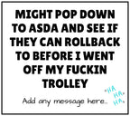 Funny Asda Off My Trolley Personalised Candle | Sarcastic Gift for Work Friend | Midlife Crisis Funny Quote | Secret Santa | Funny Candles Etsy