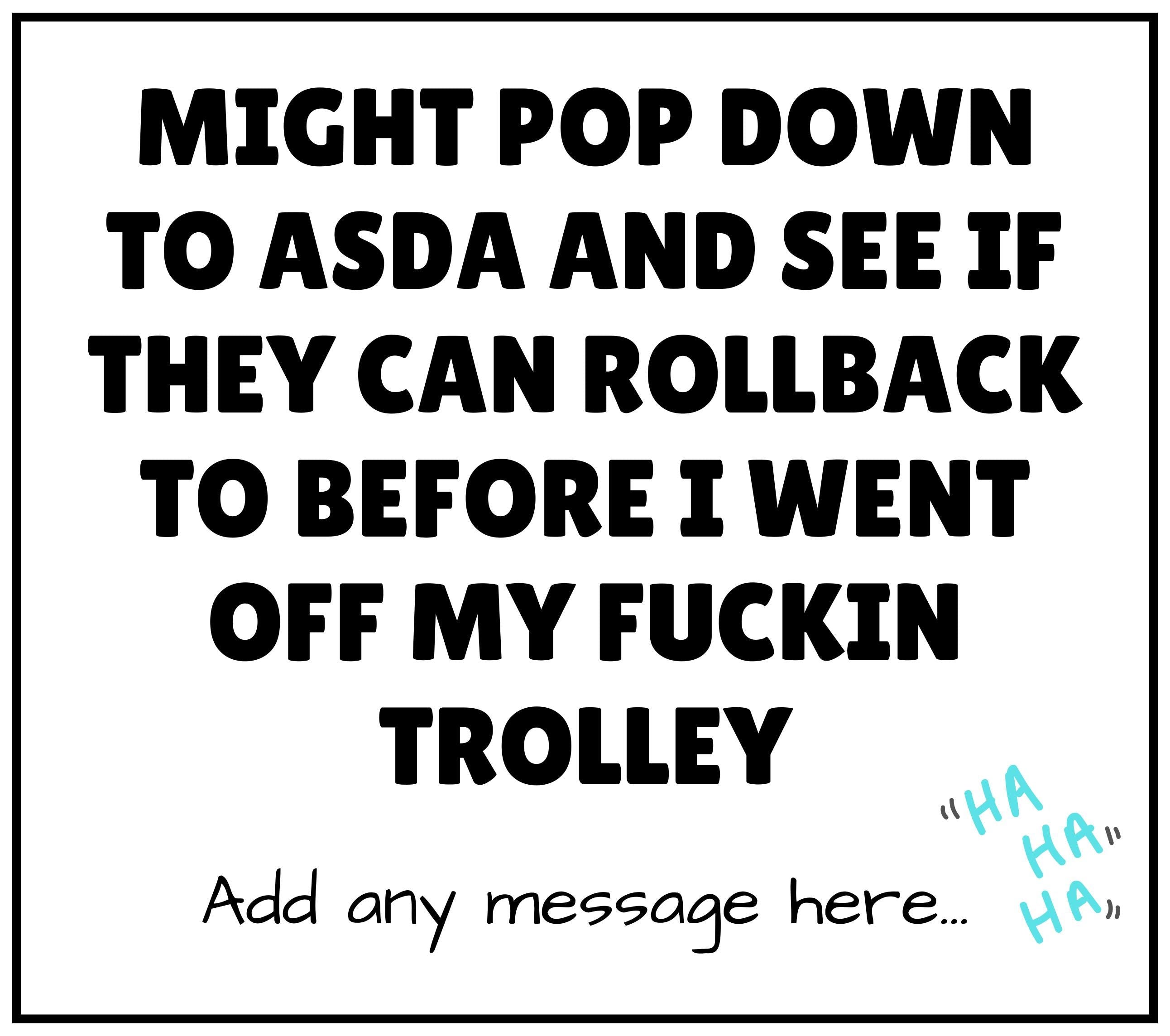 Funny Asda Off My Trolley Personalised Candle | Sarcastic Gift for Work Friend | Midlife Crisis Funny Quote | Secret Santa | Funny Candles Etsy