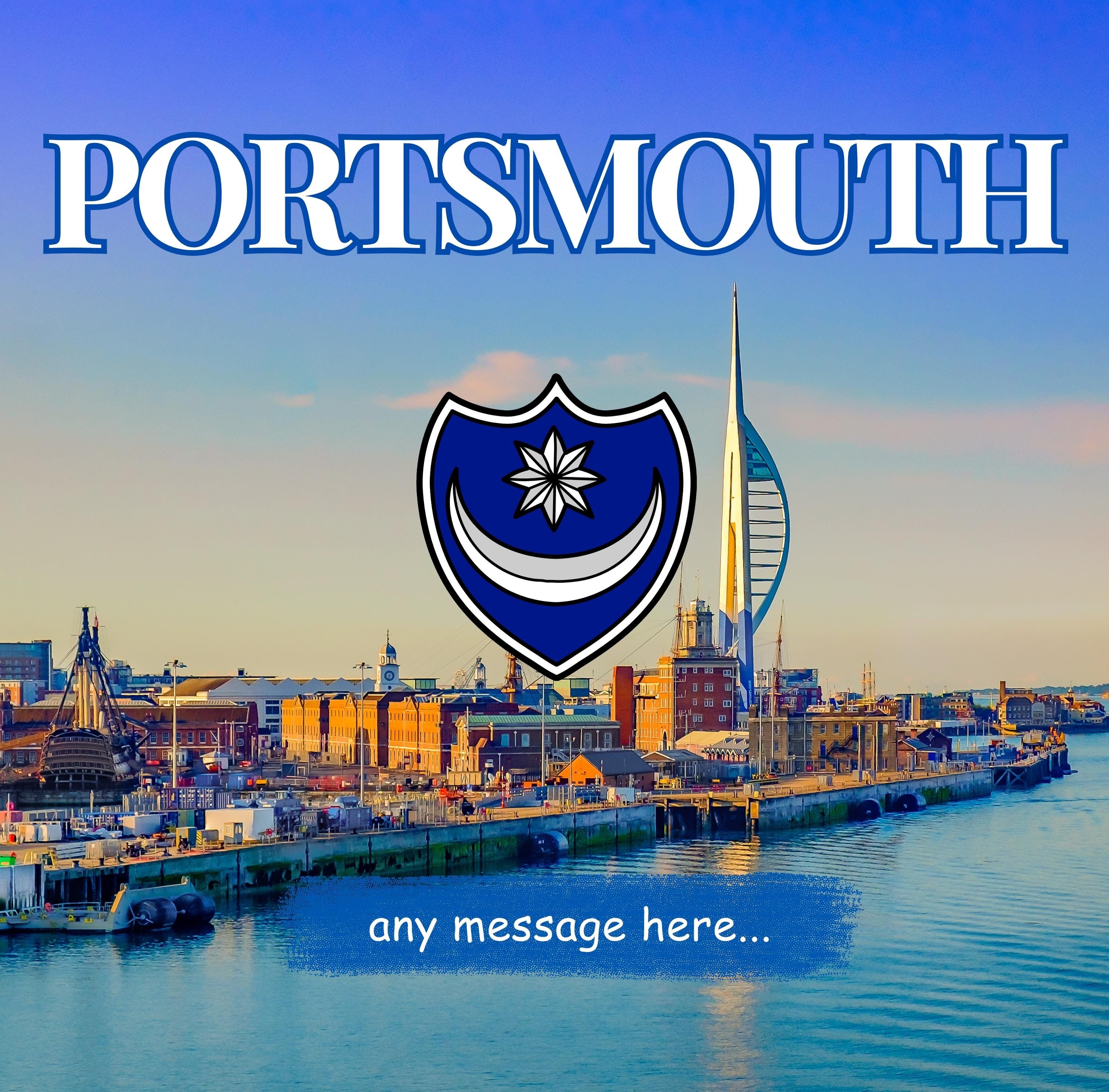 Personalised Portsmouth Mug | Portsmouth FC | Spinnaker Tower & Shield Emblem | Portsmouth Gift | Custom Message | UK Souvenir Gift Etsy