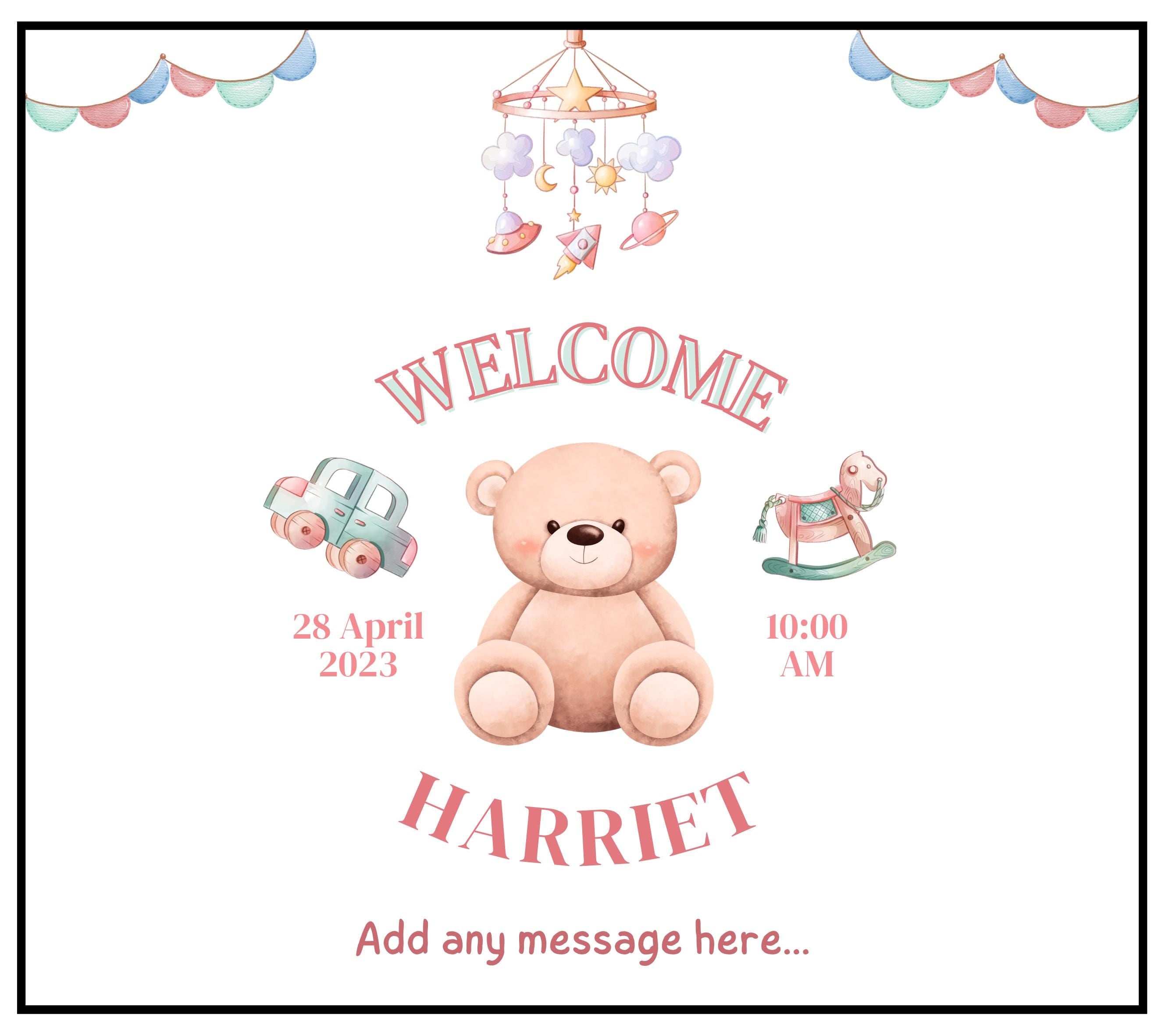 New Baby Personalised Candle | Welcome Baby Name Gift | Baby Shower Keepsake | Teddy Bear Baby Name Candle Gift | Expecting Mother Candle Etsy