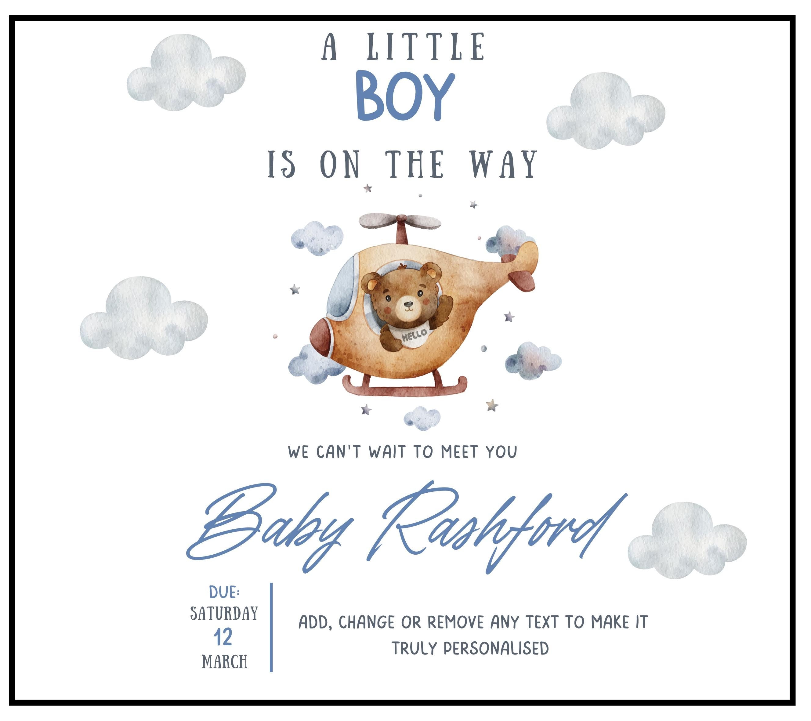A Little Boy Is On The Way Personalised Candle | Custom Baby Announcement Gift | Baby Shower Décor | Baby Due Date Candle | Expecting Parent Etsy