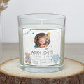 Newborn Baby Boy Photo Candle | Custom Baby Boy Birth Announcement | Baby Gifts for New Parents | New Grandparent Gifts | Baby Photo Message Etsy