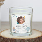 Newborn Baby Boy Photo Candle | Custom Baby Boy Birth Announcement | Baby Gifts for New Parents | New Grandparent Gifts | Baby Photo Message Etsy