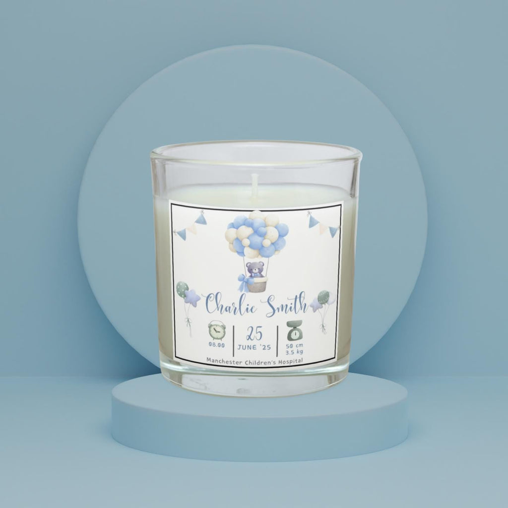 Baby Boy Announcement Candle | Newborn Baby Boy Gift | Custom Birth Details Candle | New Parent Gift | Baby Boy Newborn Keepsake Message Etsy