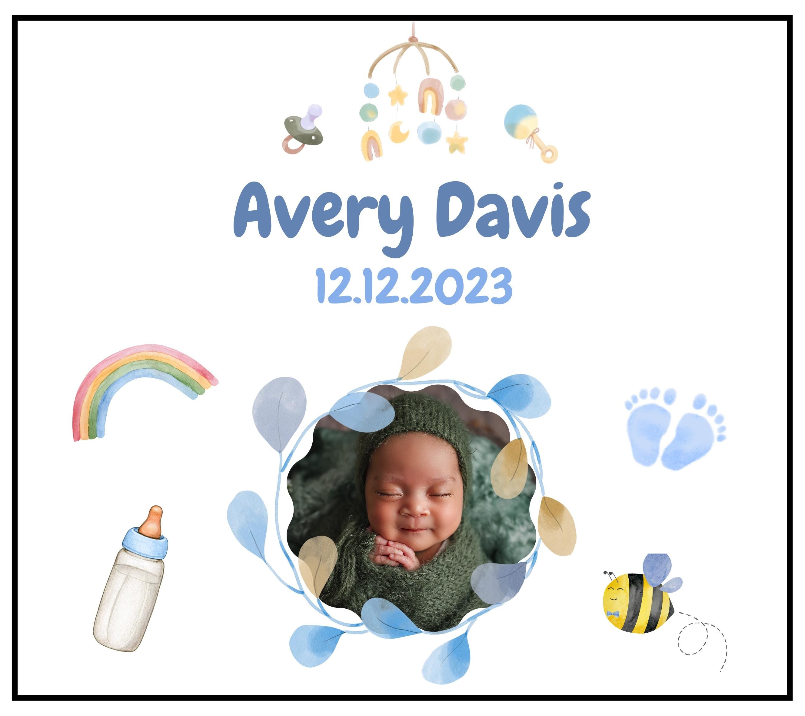 Baby Boy Photo Personalised Candle | Newborn Baby Boy Photo & Date Gift | Nursery Décor | Gift for New Grandparents | New Baby Arrival Gift Etsy