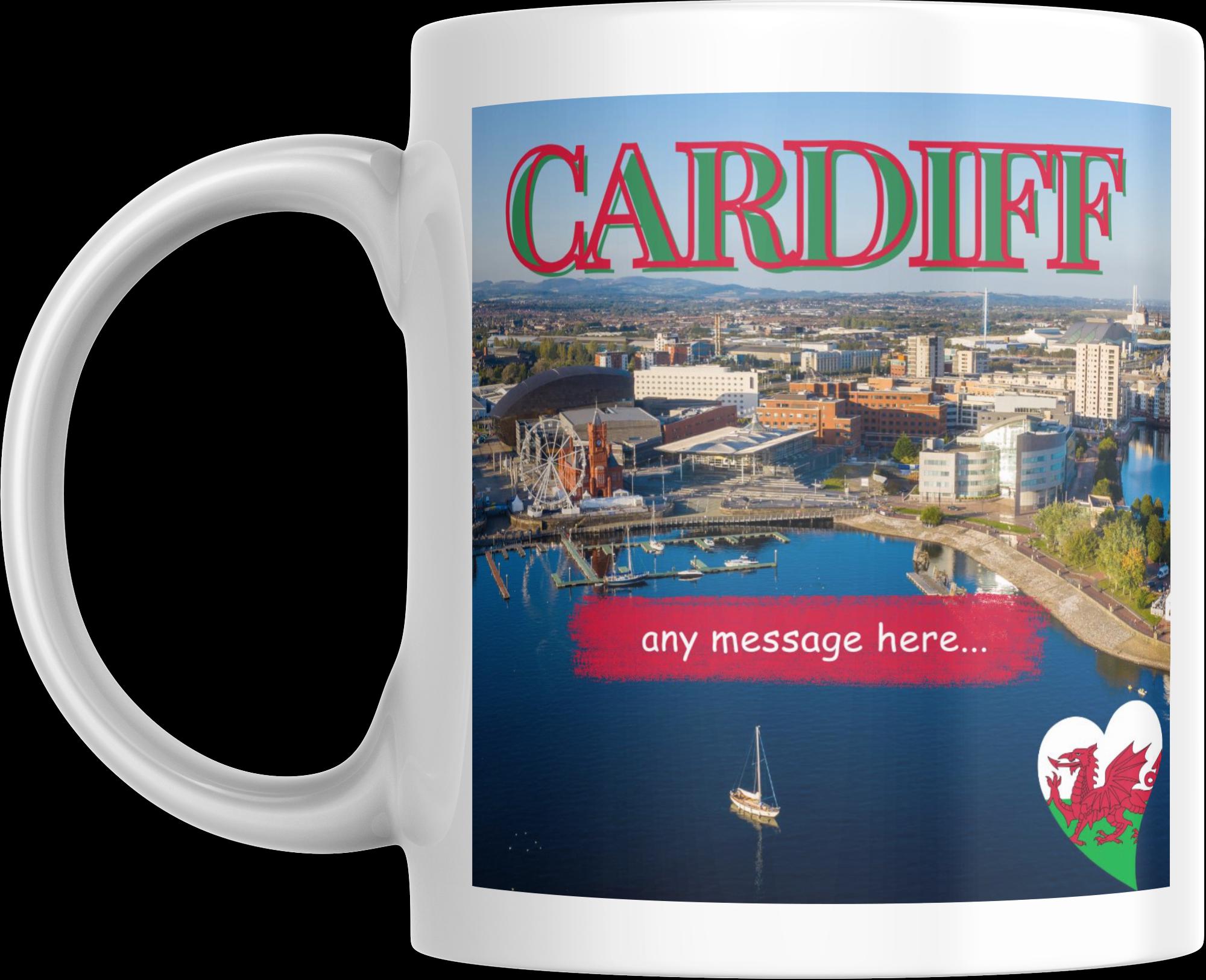 Personalised Cardiff Mug | Welsh Gift | Custom Message | Cardiff City Souvenir Gift | Welsh Dragon Gift | Novelty Mug | Welsh Mug | Cardiff Etsy