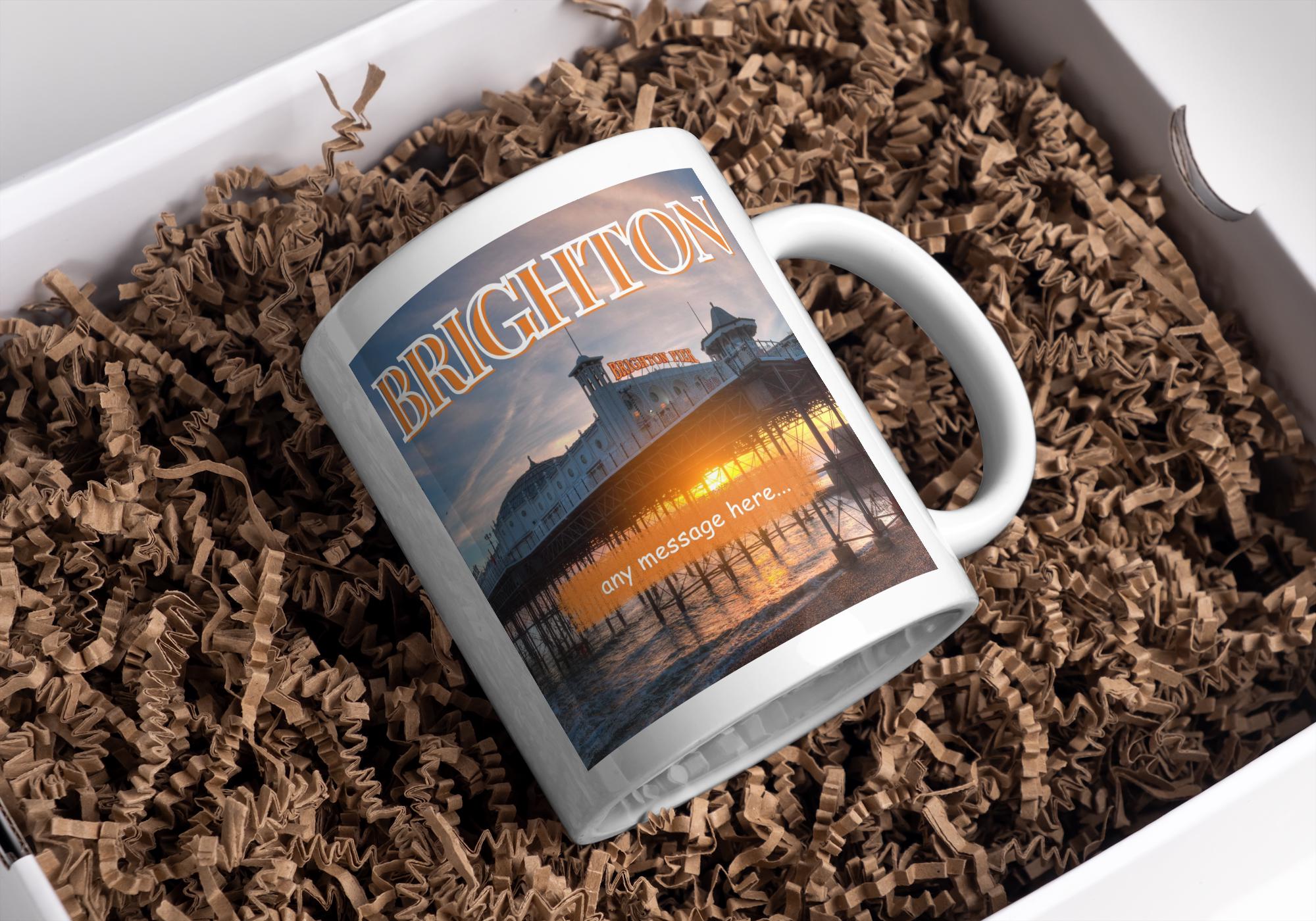 Personalised Brighton Mug | Brighton Pier | Custom Message | Seaside Souvenir Gift | Coastal Keepsake | Brighton Gift | Personalised Gift Etsy