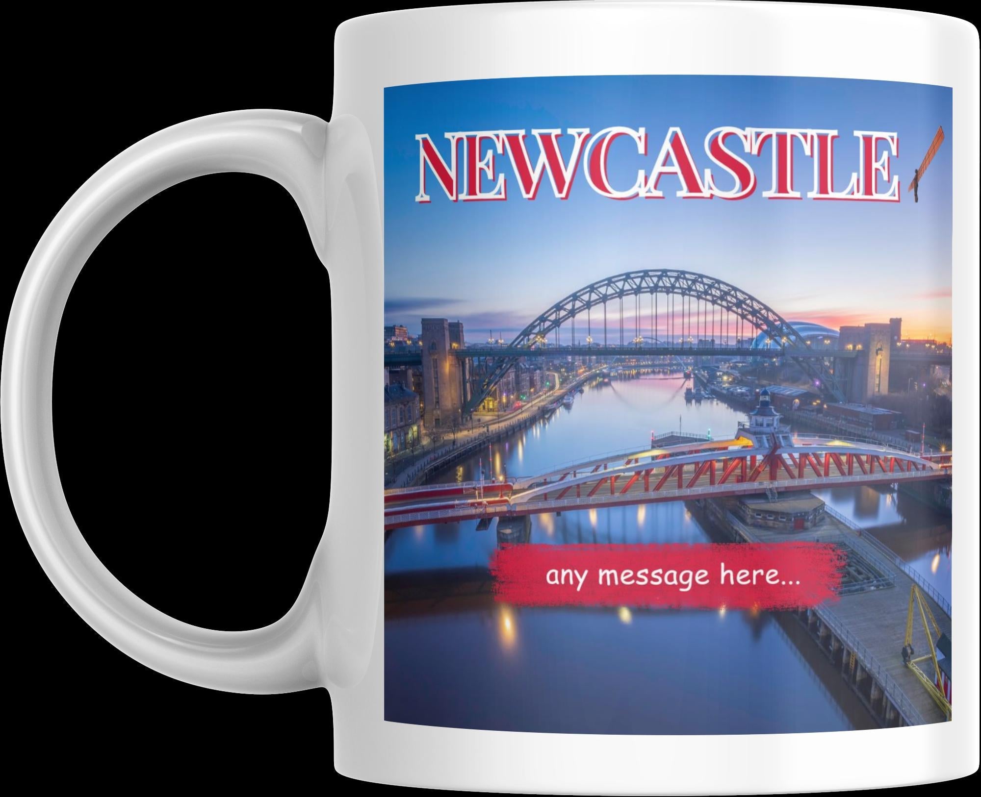 Personalised Newcastle Mug | Tyne Bridge | Custom Message | Geordie Souvenir Gift | Northern Pride | Personalised Mug | Novelty Gift Etsy