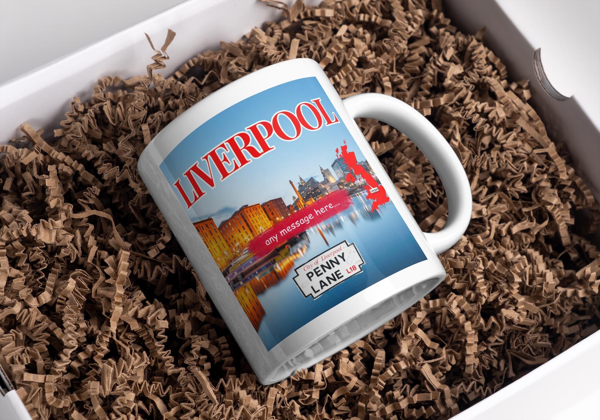 Personalised Liverpool Mug | Custom Message | Scouse Pride Gift | Liverpool | Novelty | Scouse | Coffee Cup | Gift For Scousers | Penny Lane Etsy