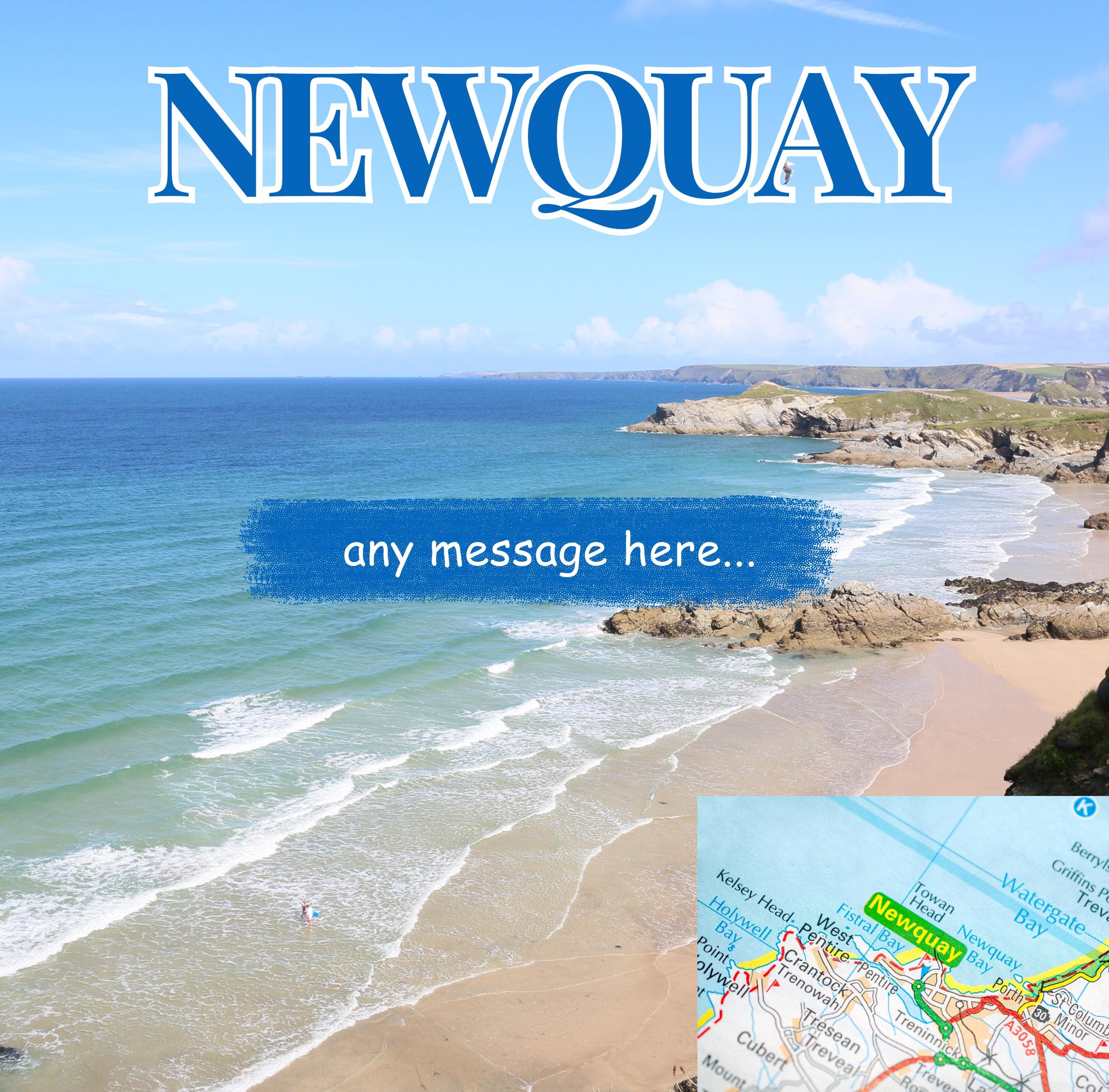 Personalised Newquay Mug | Custom Message | Cornwall Souvenir | Seaside Keepsake Novelty Mug | Place Name | Newquay | Personalised Gift Etsy