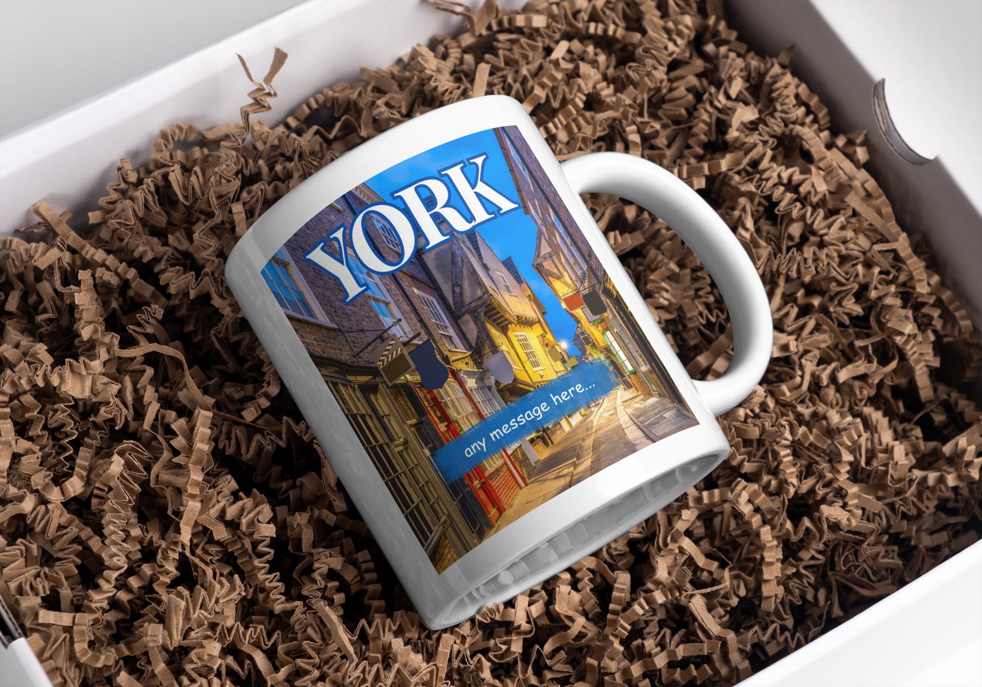 Personalised York Mug | Historic Street Scene | Custom Message | City Souvenir | Heritage Gift from Yorkshire | York Gift | Personalised Mug Etsy