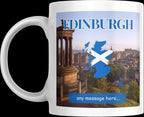 Personalised Edinburgh Mug | Scottish Skyline & Saltire | Custom Message | Scotland Souvenir Gift | Edinburgh Fest Gift | Novelty Mug Etsy