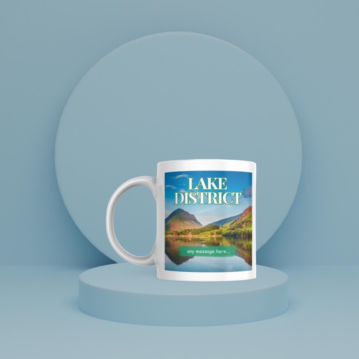 Lake District Personalised Mug | Scenic UK Landscape Gift | Custom Message Mug | Nature Lover Present | Cumbria Souvenir | Novelty Mug | DIY Etsy