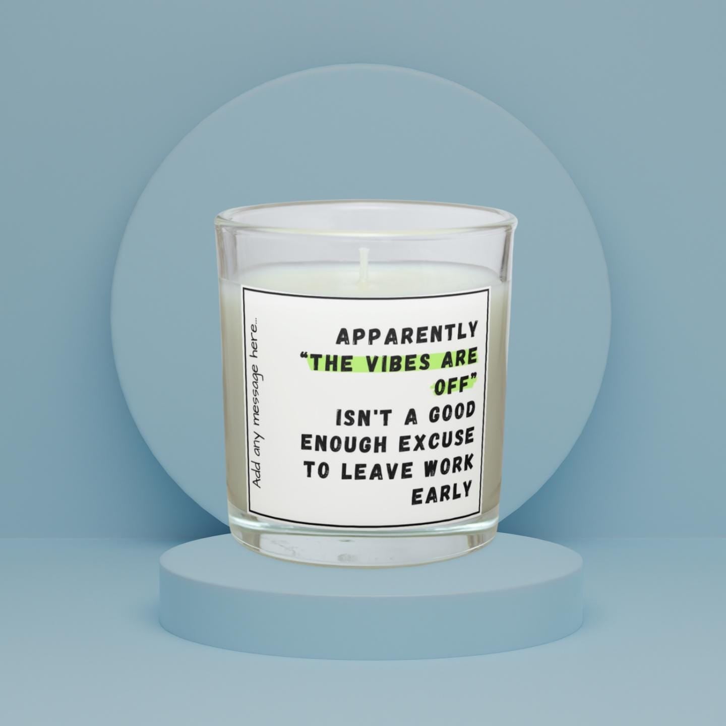 Funny Office Joke Personalised Candle | Funny Work Vibe Gift | Funny Colleague Message Gift | Sarcastic Gift for Boss | Funny Desk Joke Gift Etsy