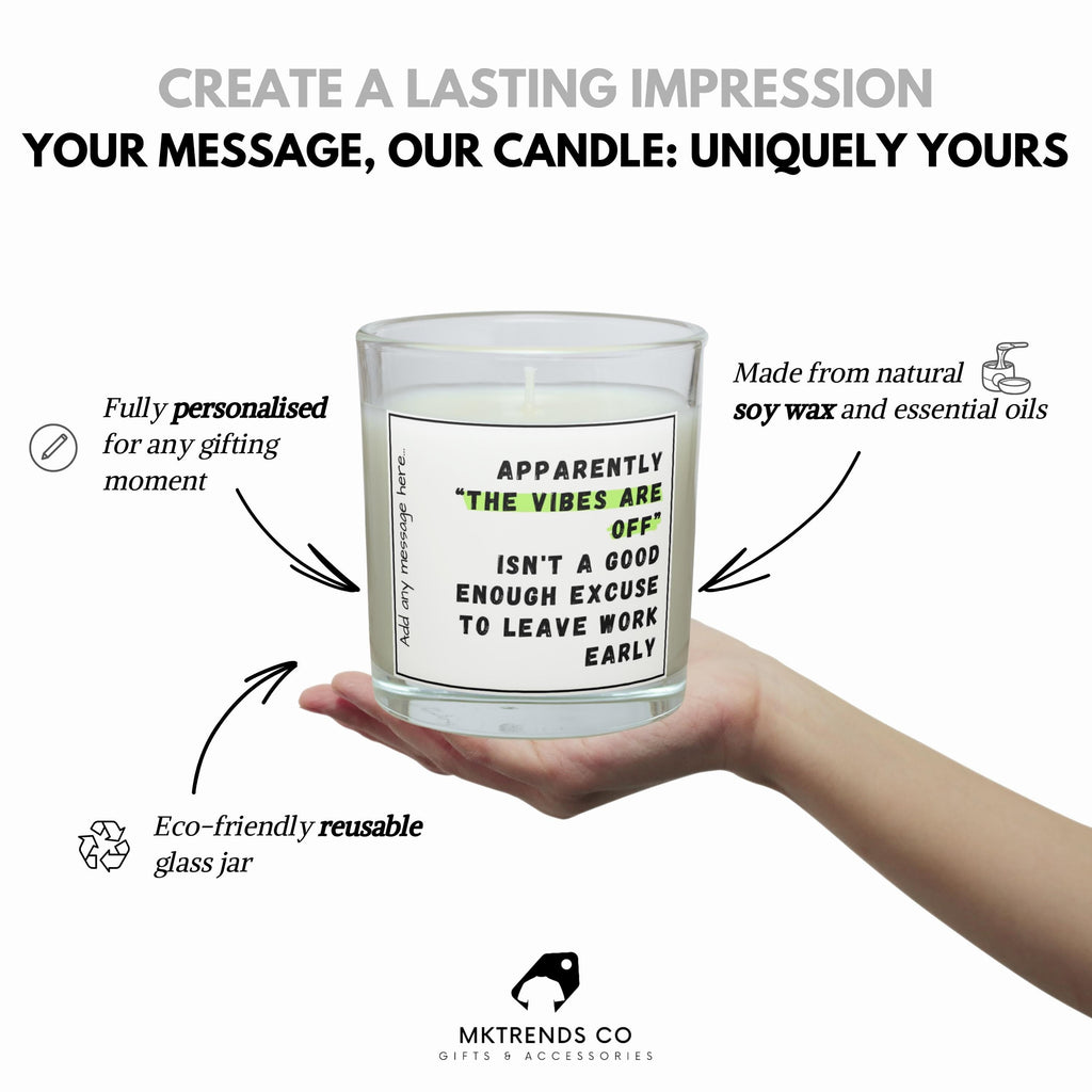 Funny Office Joke Personalised Candle | Funny Work Vibe Gift | Funny Colleague Message Gift | Sarcastic Gift for Boss | Funny Desk Joke Gift Etsy
