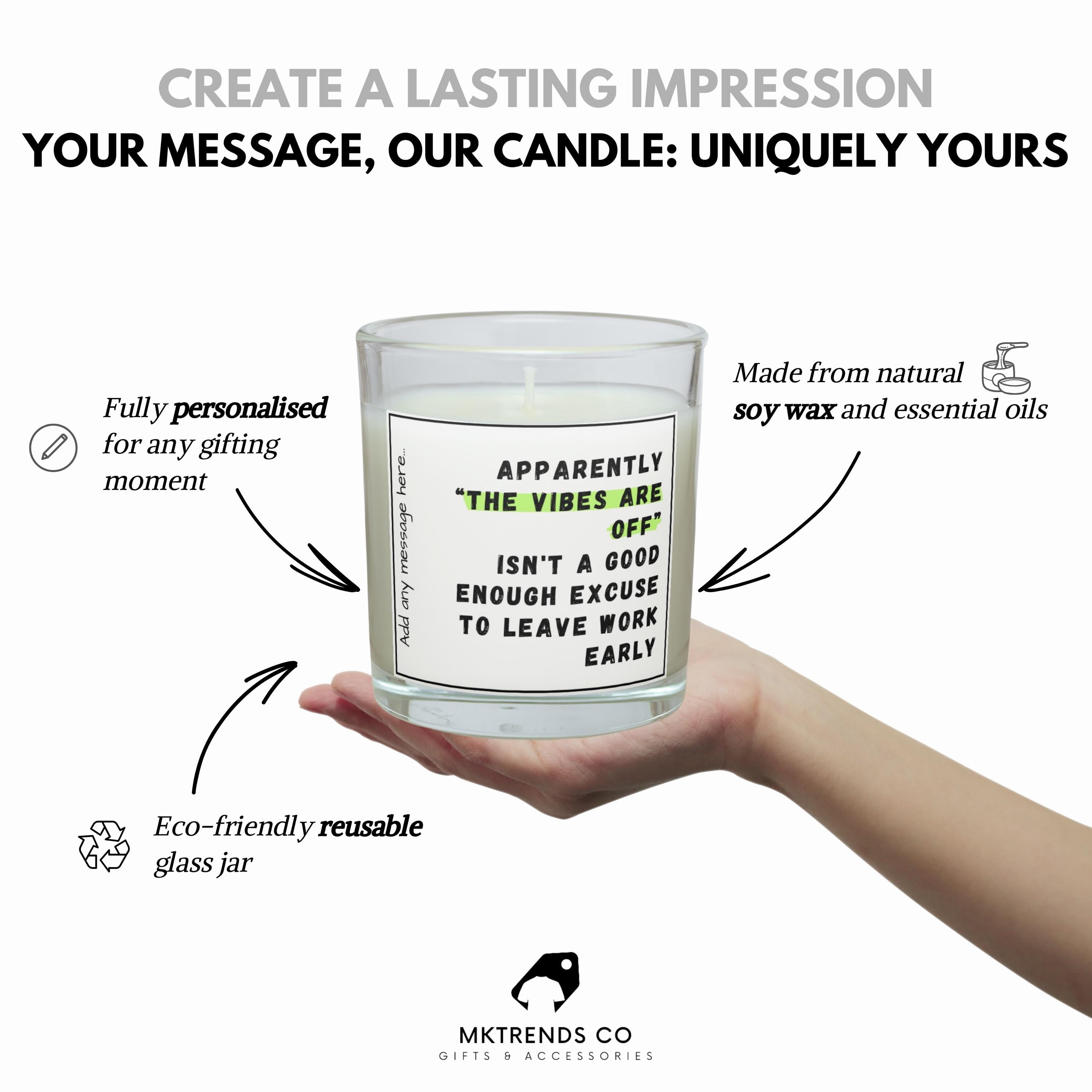 Funny Office Joke Personalised Candle | Funny Work Vibe Gift | Funny Colleague Message Gift | Sarcastic Gift for Boss | Funny Desk Joke Gift Etsy